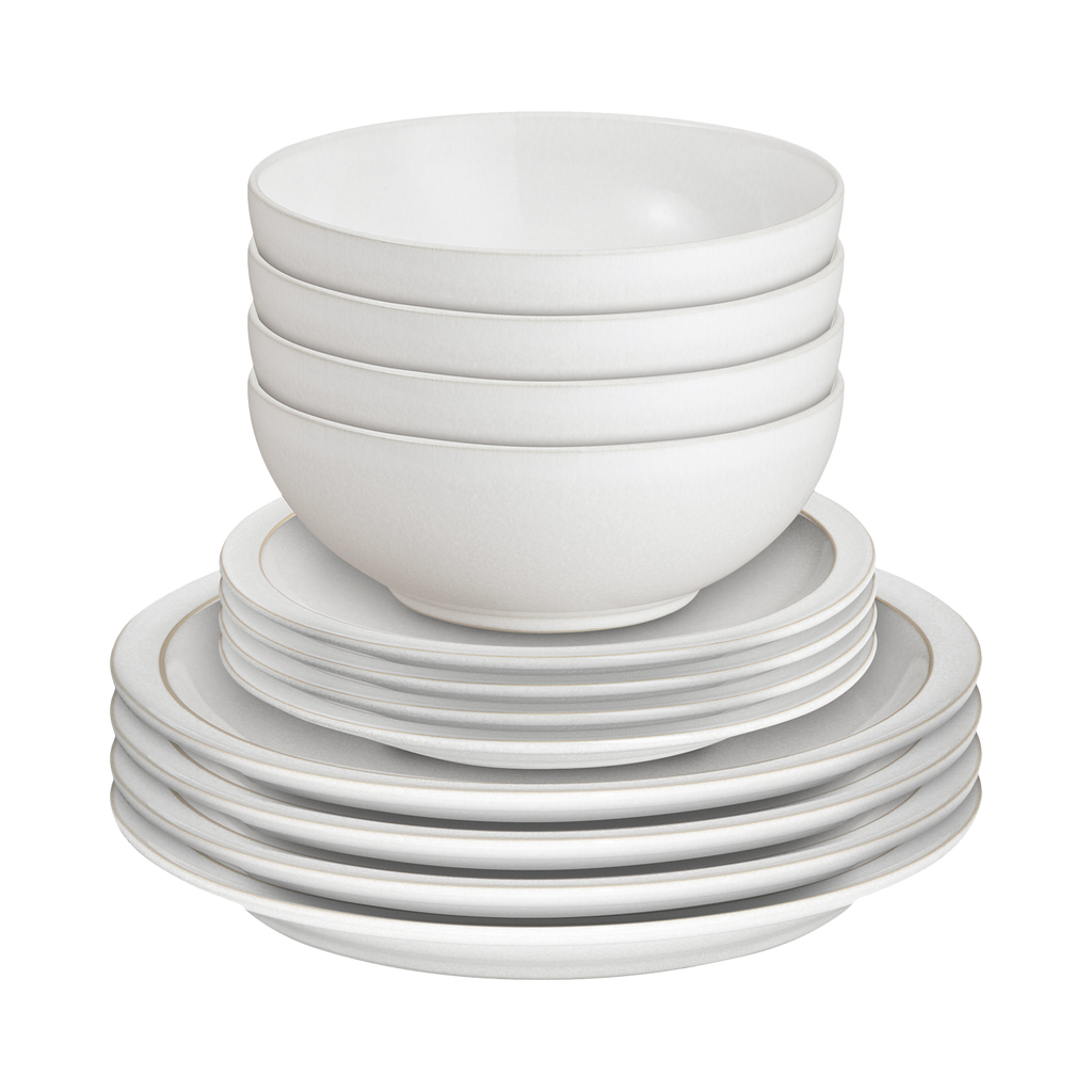 Cotton White 12 Piece Dinner Set
