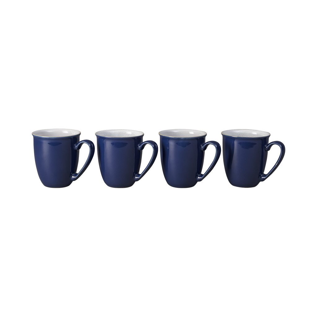 Elements Dark Blue Coffee Beakers/Mugs - Set Of 4