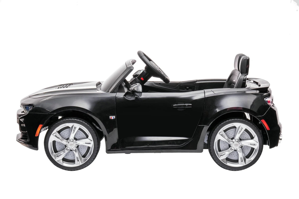 12V Chevrolet Camaro 2SS Kids Ride On One Seater Electric Car with Leather Seat, Rubber Tires and RC