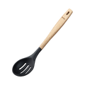Acacia & Silicone Slotted Spoon Black