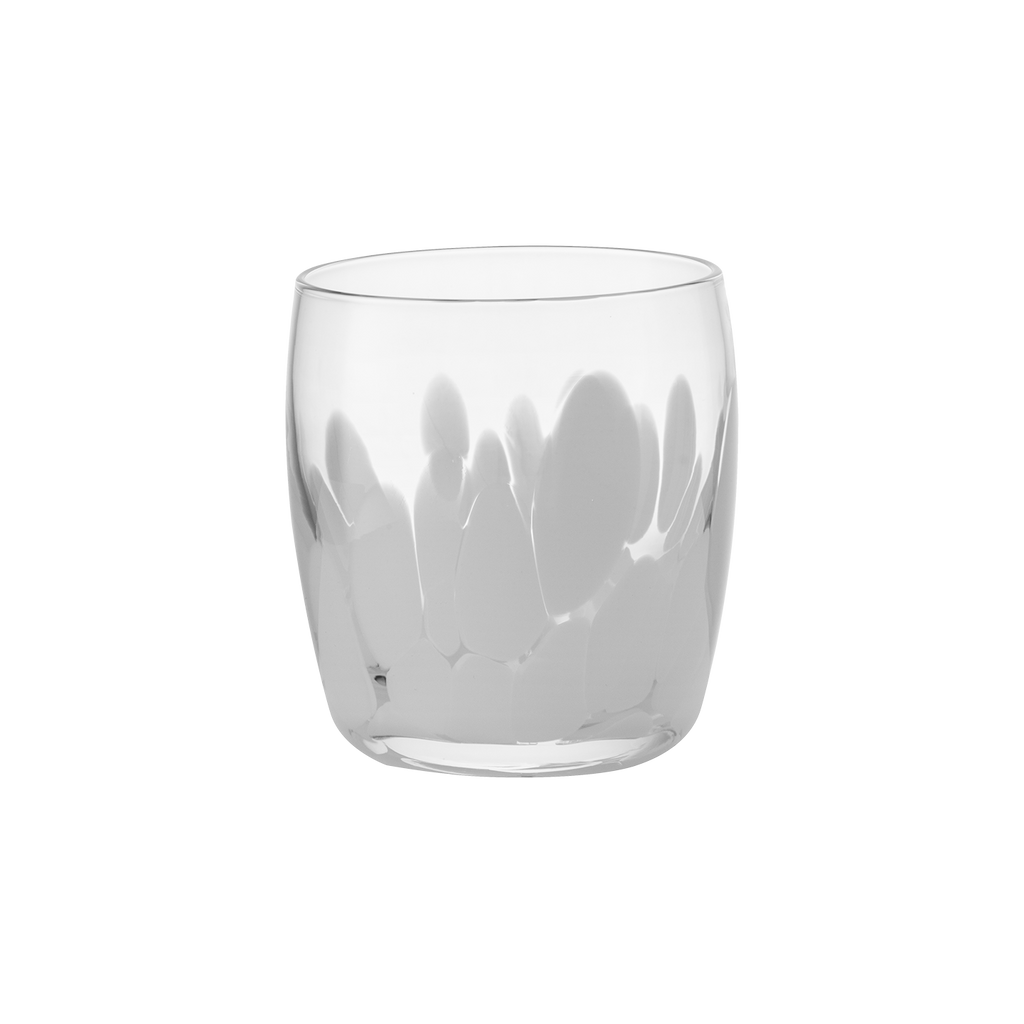 Contemporary Marbled White Small Tumblers - Set Of 2