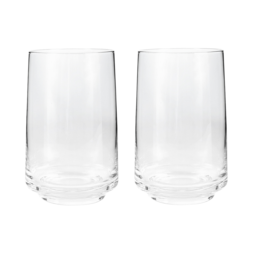 Contemporary Clear Large Tumblers - Set Of 2
