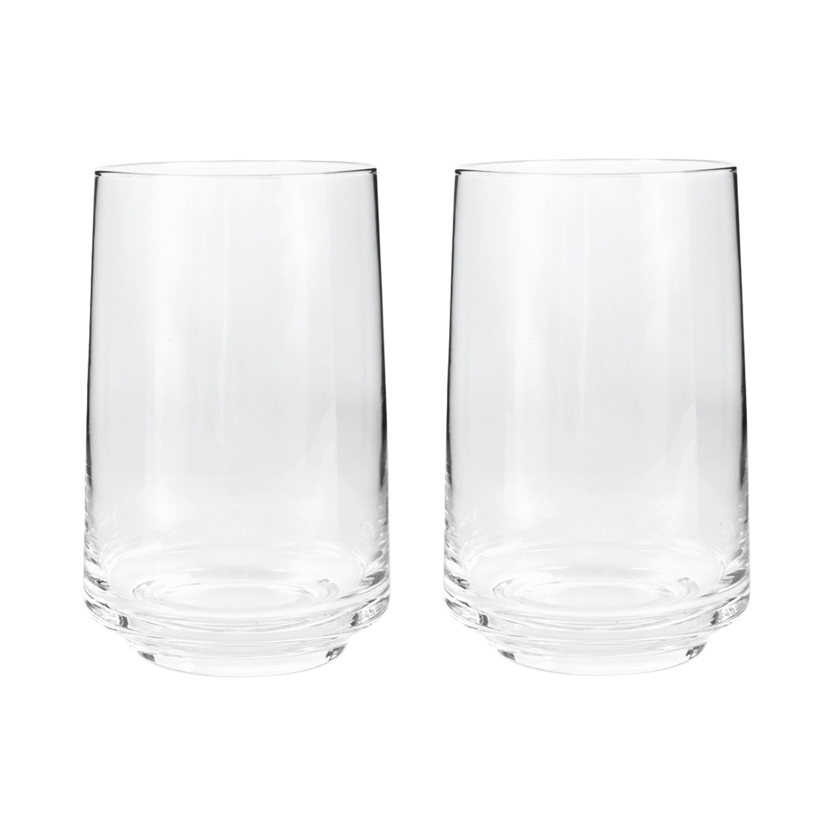 Contemporary Clear Large Tumblers - Set Of 2