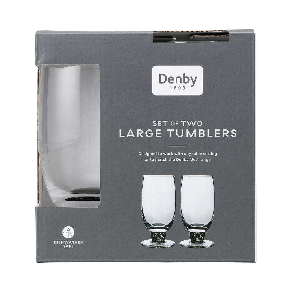 Denby Classic Black Large Tumbler - Set Of 2