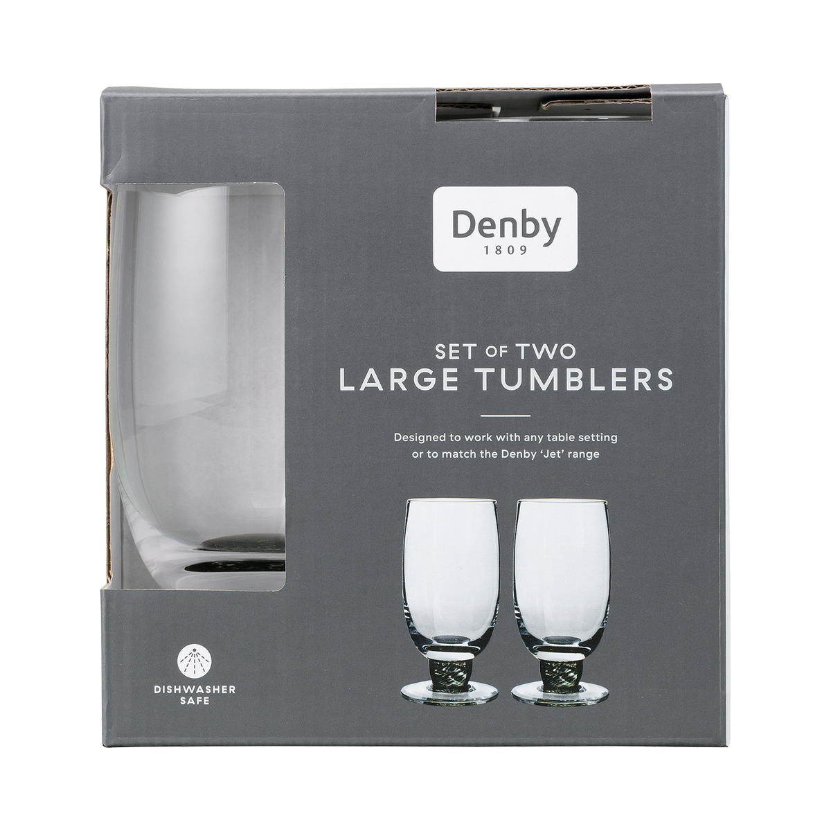 Denby Classic Black Large Tumbler - Set Of 2