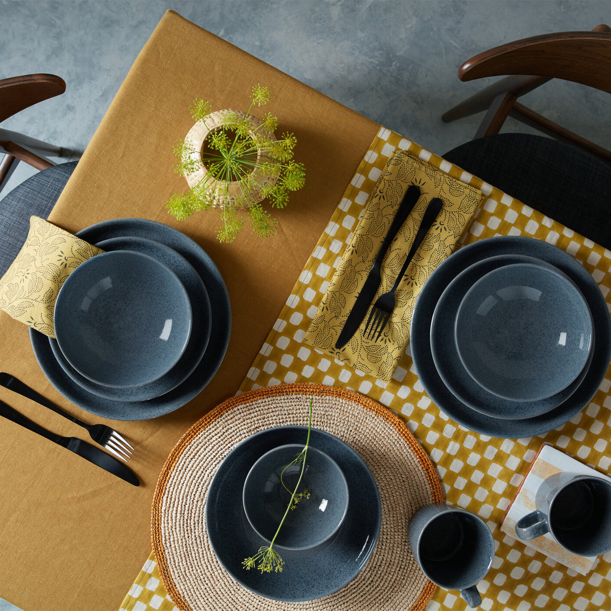 Dark Grey Speckle 12 Piece Dinner Set