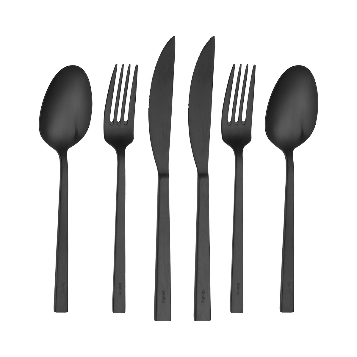 Linear Black 6 Piece Cutlery Set