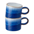 Blue Haze Set Of 2 Small Ridged Mug