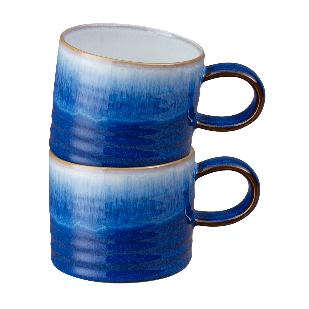 Blue Haze Set Of 2 Small Ridged Mug