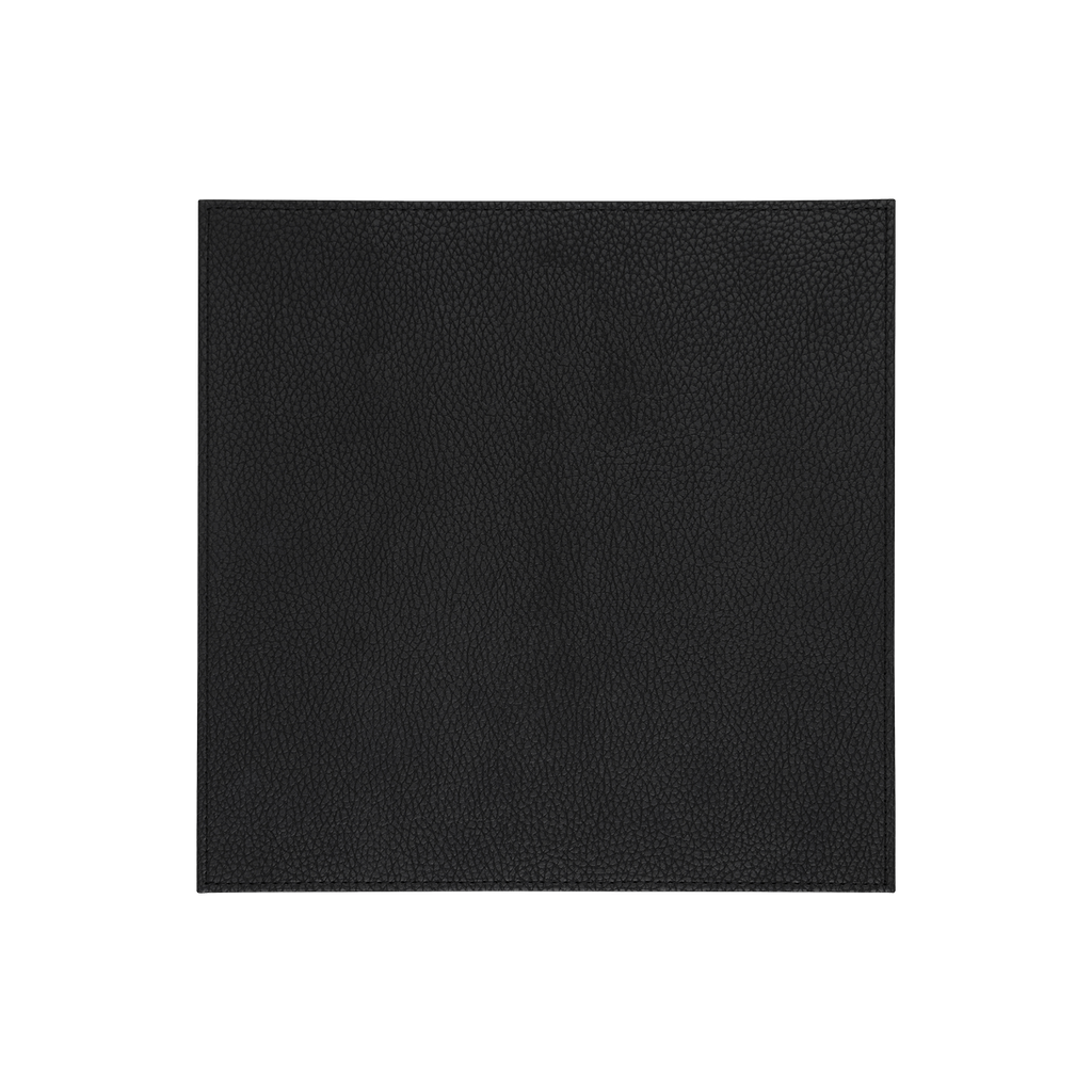 Black Grey Reversable Faux Leather Placemats - Set Of 4