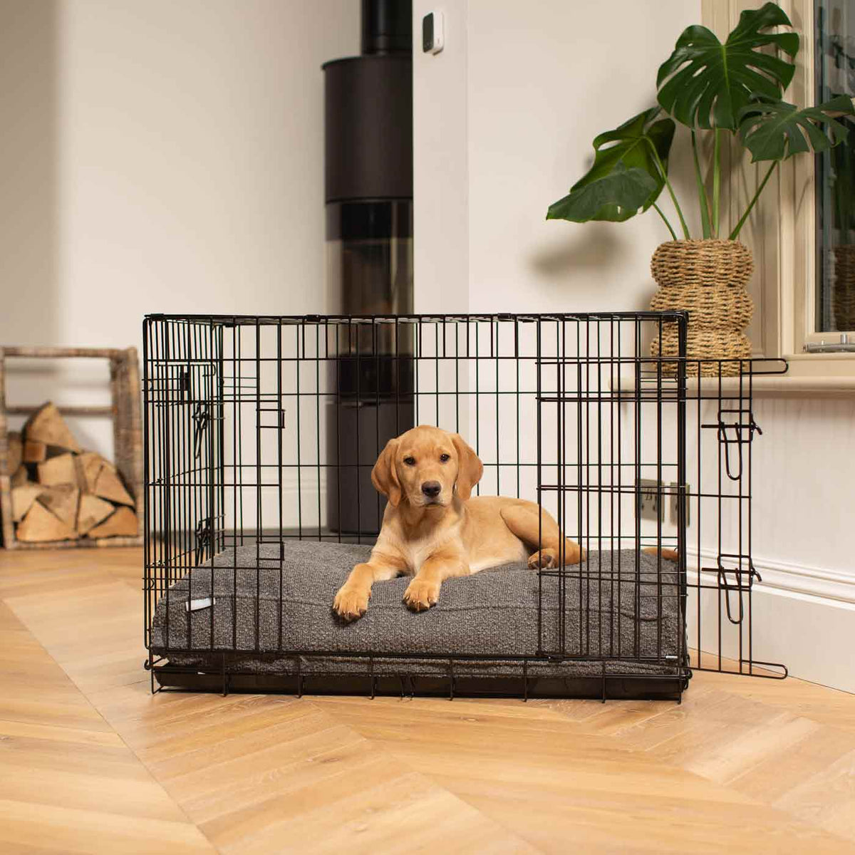 Dog Cushion in Granite Boucl