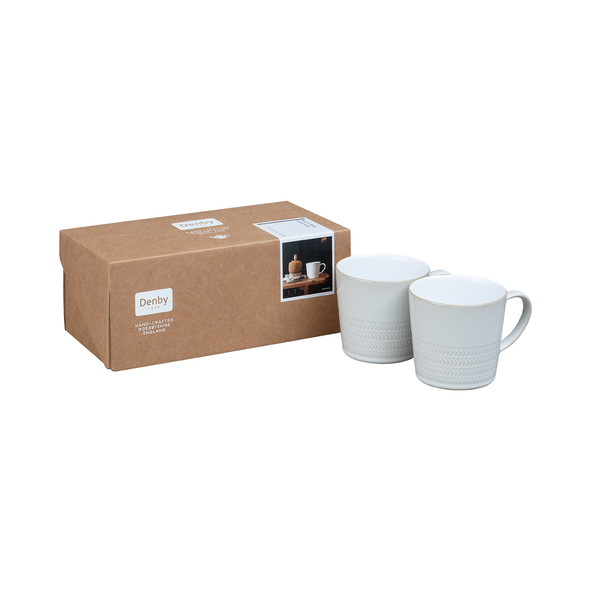 Natural Canvas 2 Textured Mugs Set