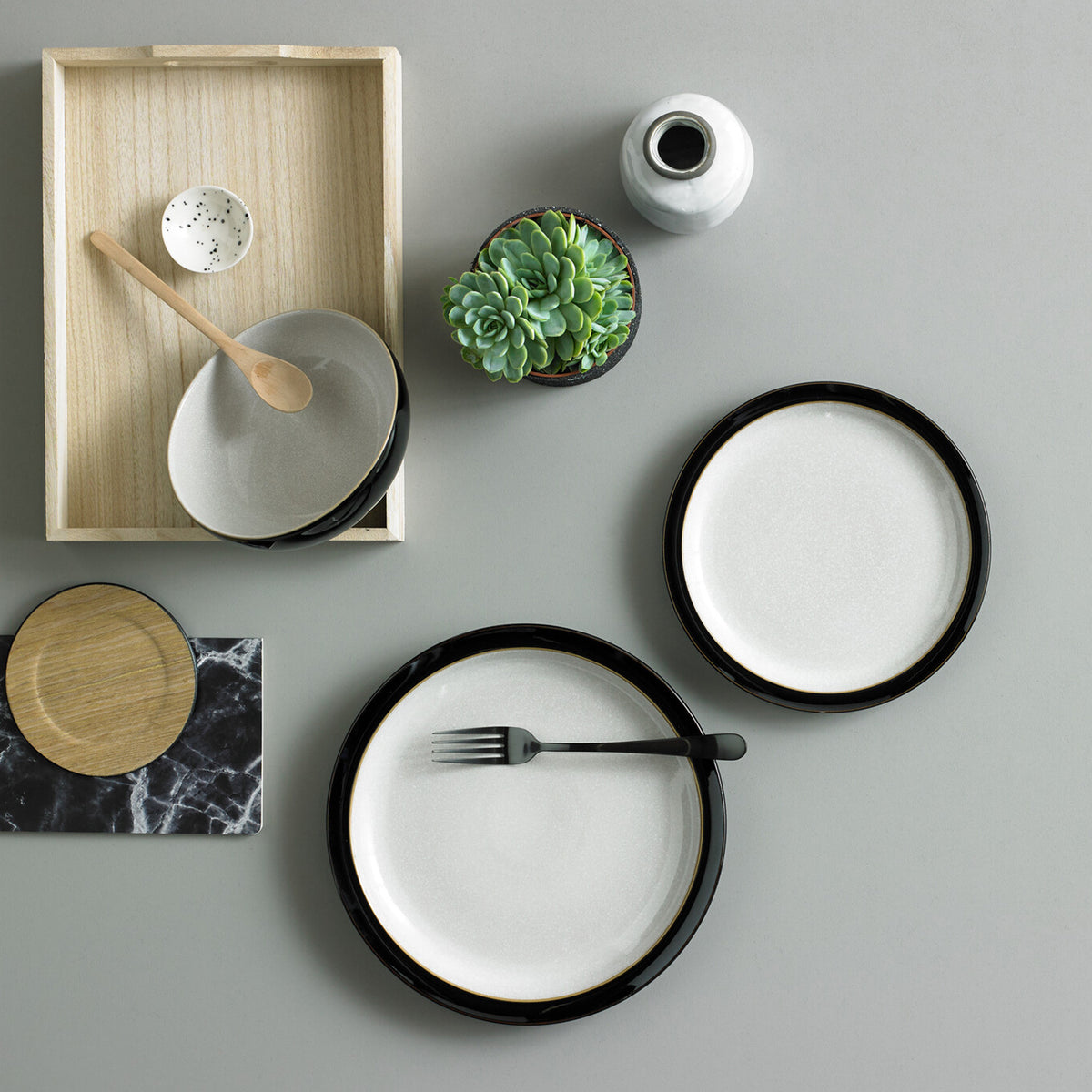 Elements Black 4 Piece Dinner Plate Set