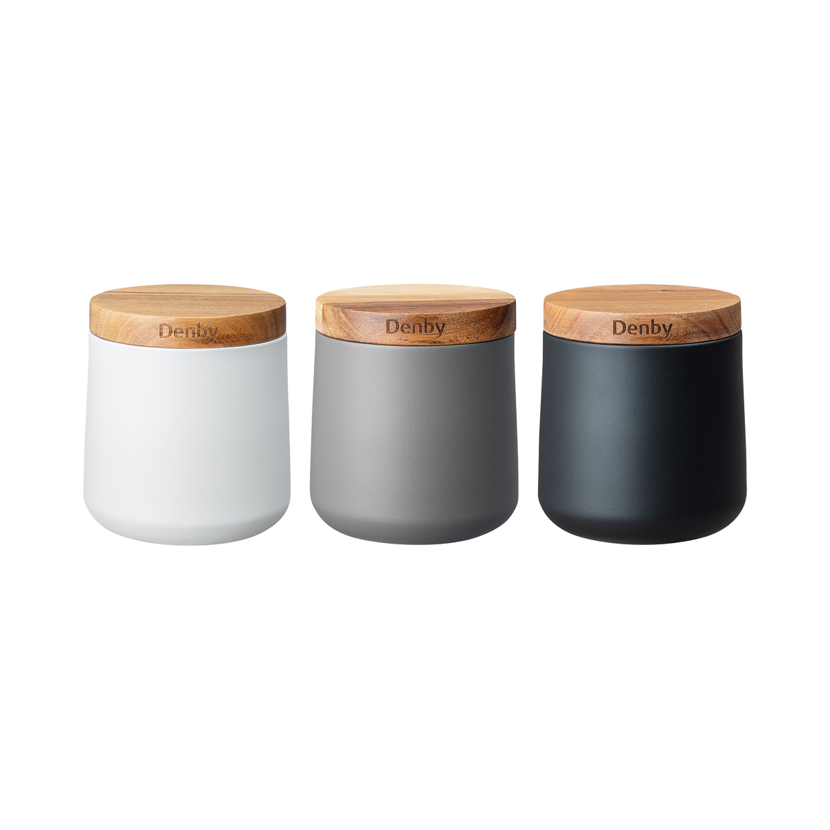 Denby Set Of 3 Mixed Storage Canisters