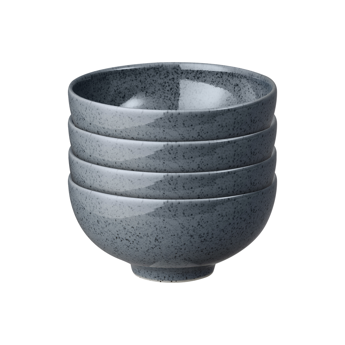 Dark Grey Speckle Rice Bowls - Set Of 4