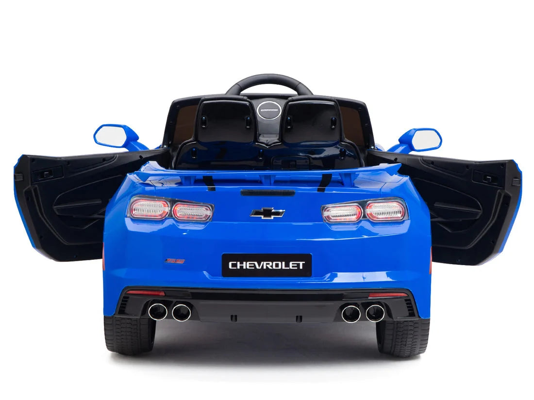 12V Chevrolet Camaro 2SS Kids Ride On One Seater Electric Car with Leather Seat, Rubber Tires and RC