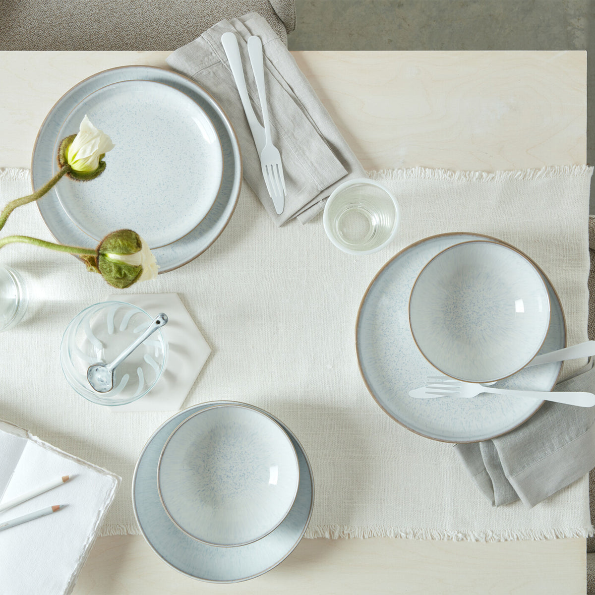 White Speckle Cereal Bowls - Set Of 4