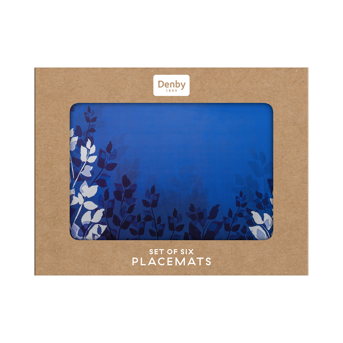 Colours Blue Foliage Placemats - Set Of 6