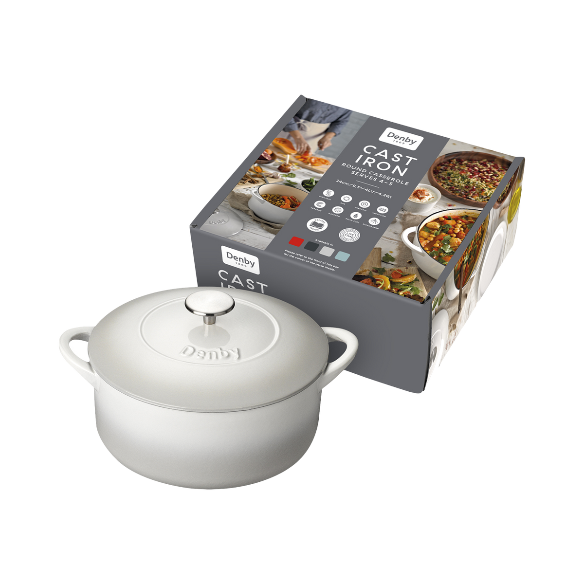 Denby Natural Canvas Cast Iron 24Cm Round Casserole