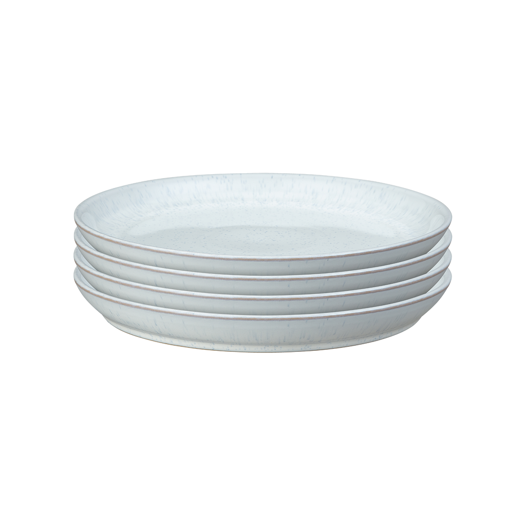 White Speckle Coupe Dinner Plates - Set Of 4