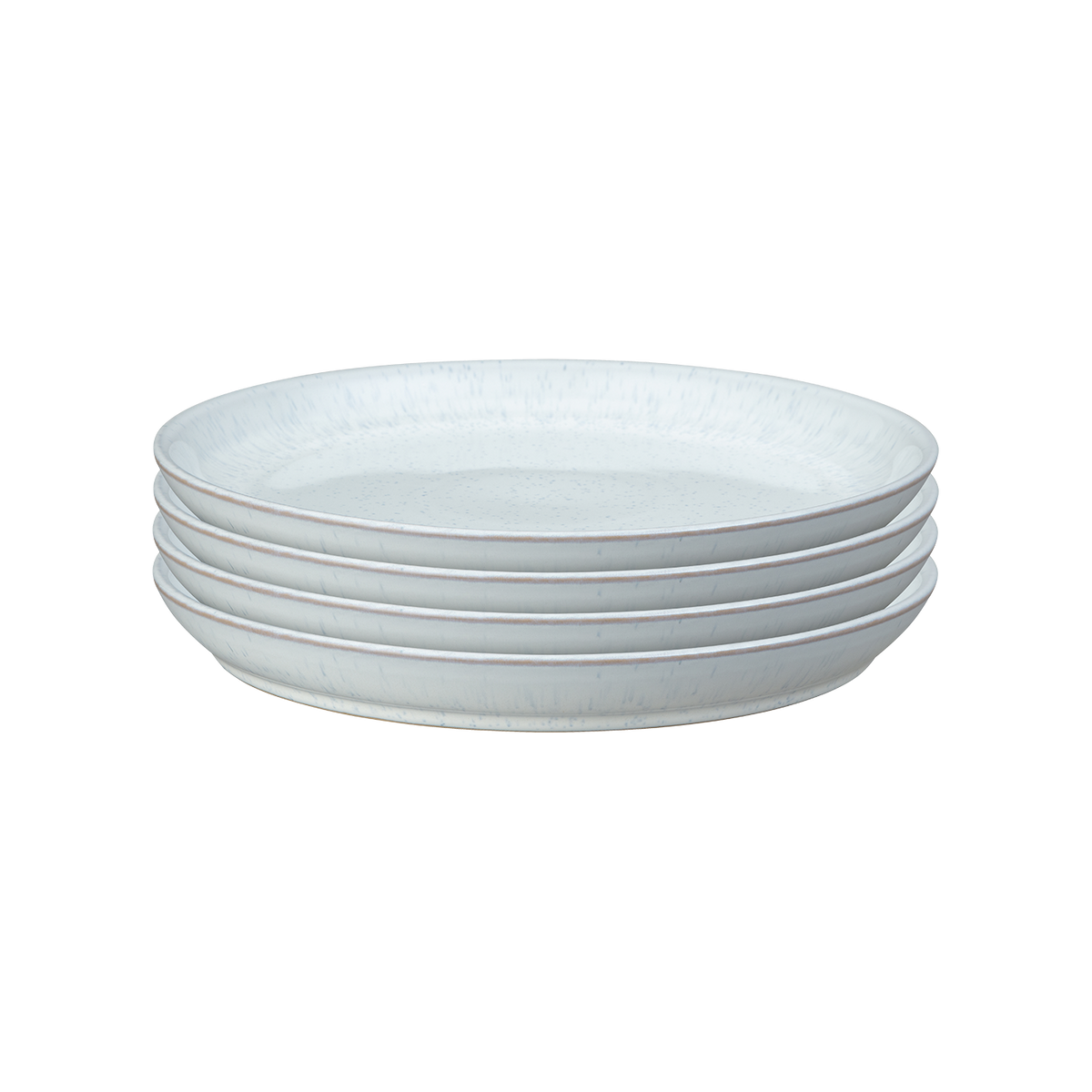 White Speckle Coupe Dinner Plates - Set Of 4