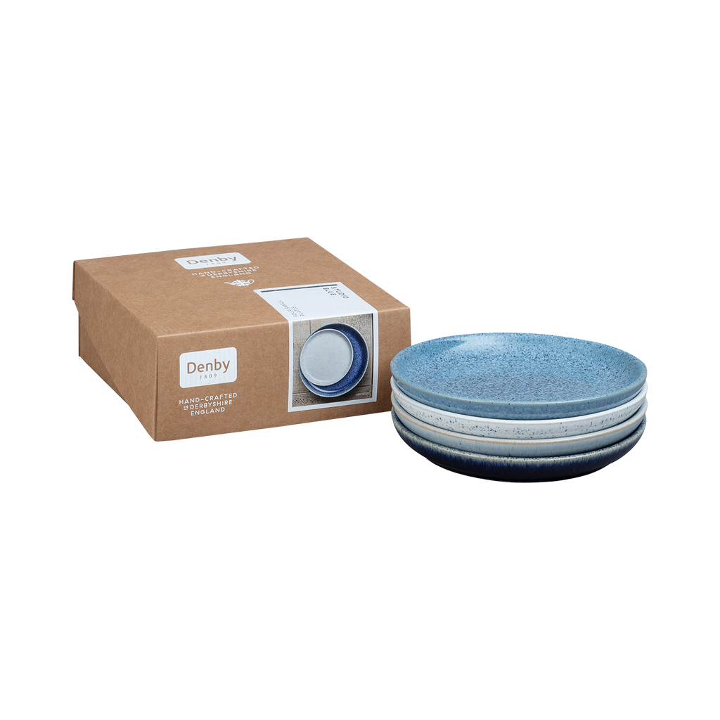Studio Blue 4 Piece Coupe Small Plate Set