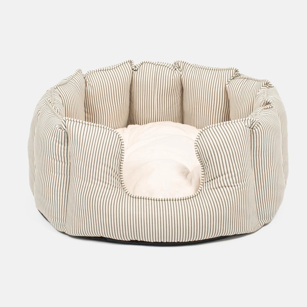 High Wall Bed For Dogs in Spots & Stripes