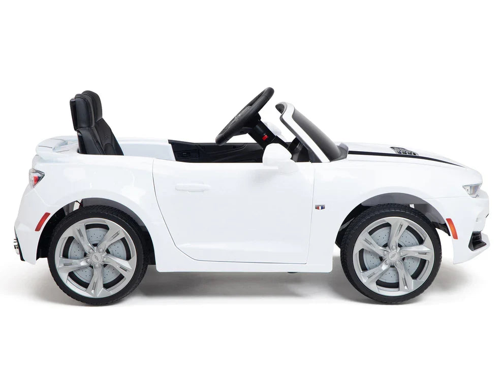 12V Chevrolet Camaro 2SS Kids Ride On One Seater Electric Car with Leather Seat, Rubber Tires and RC