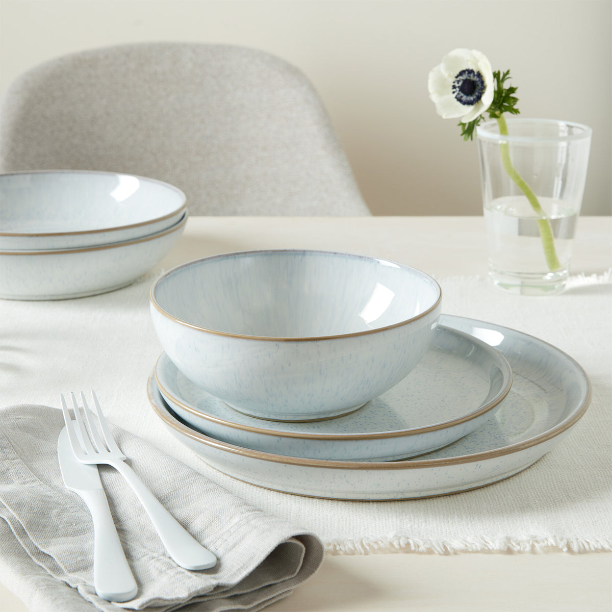 White Speckle 12 Piece Dinner Set