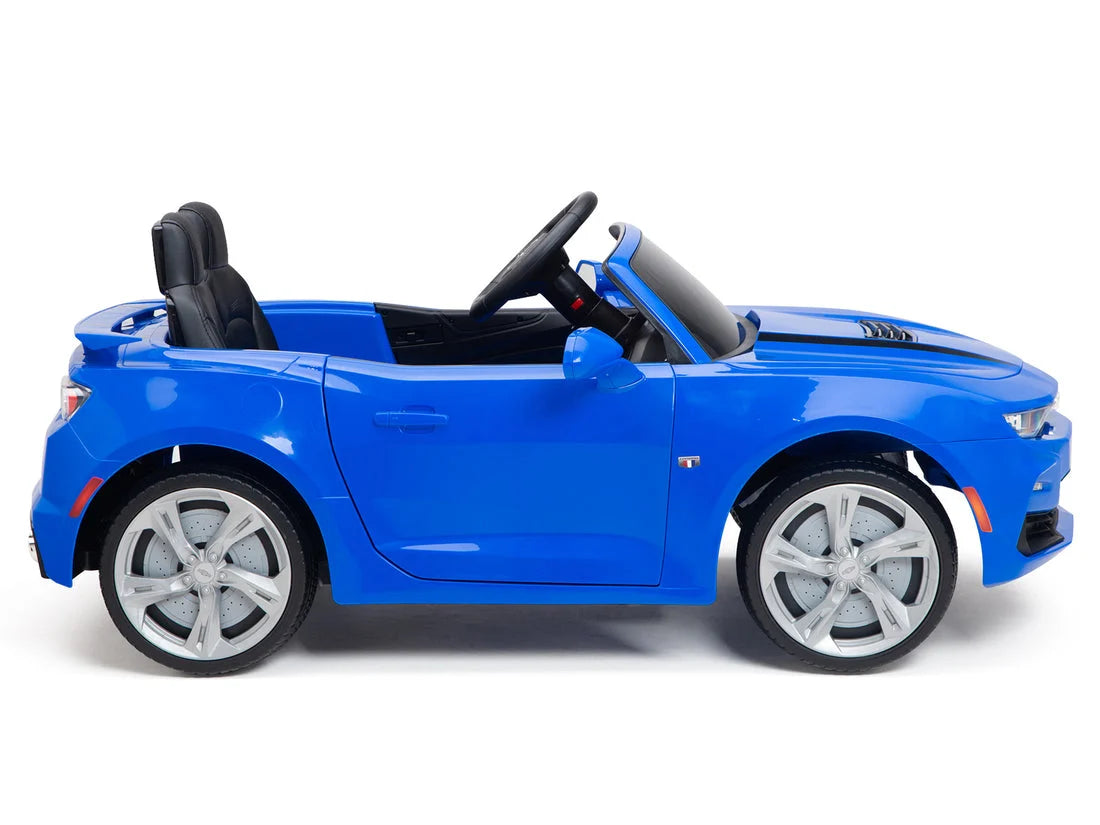 12V Chevrolet Camaro 2SS Kids Ride On One Seater Electric Car with Leather Seat, Rubber Tires and RC