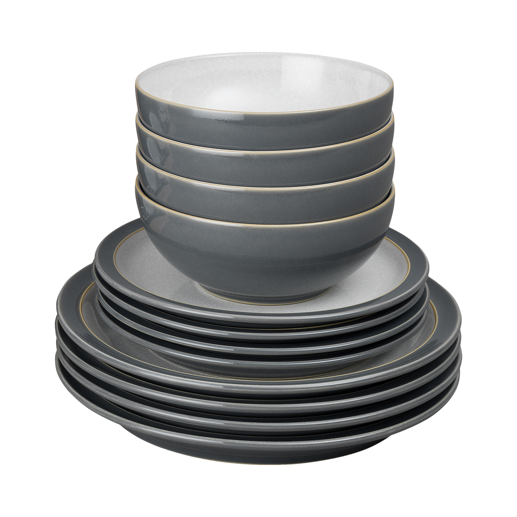 Elements Fossil Grey 12 Piece Dinner Set