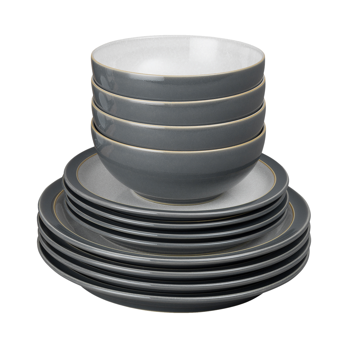 Elements Fossil Grey 12 Piece Dinner Set
