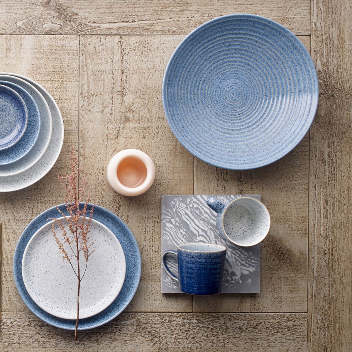 Studio Blue Flint Large Ridged Bowl