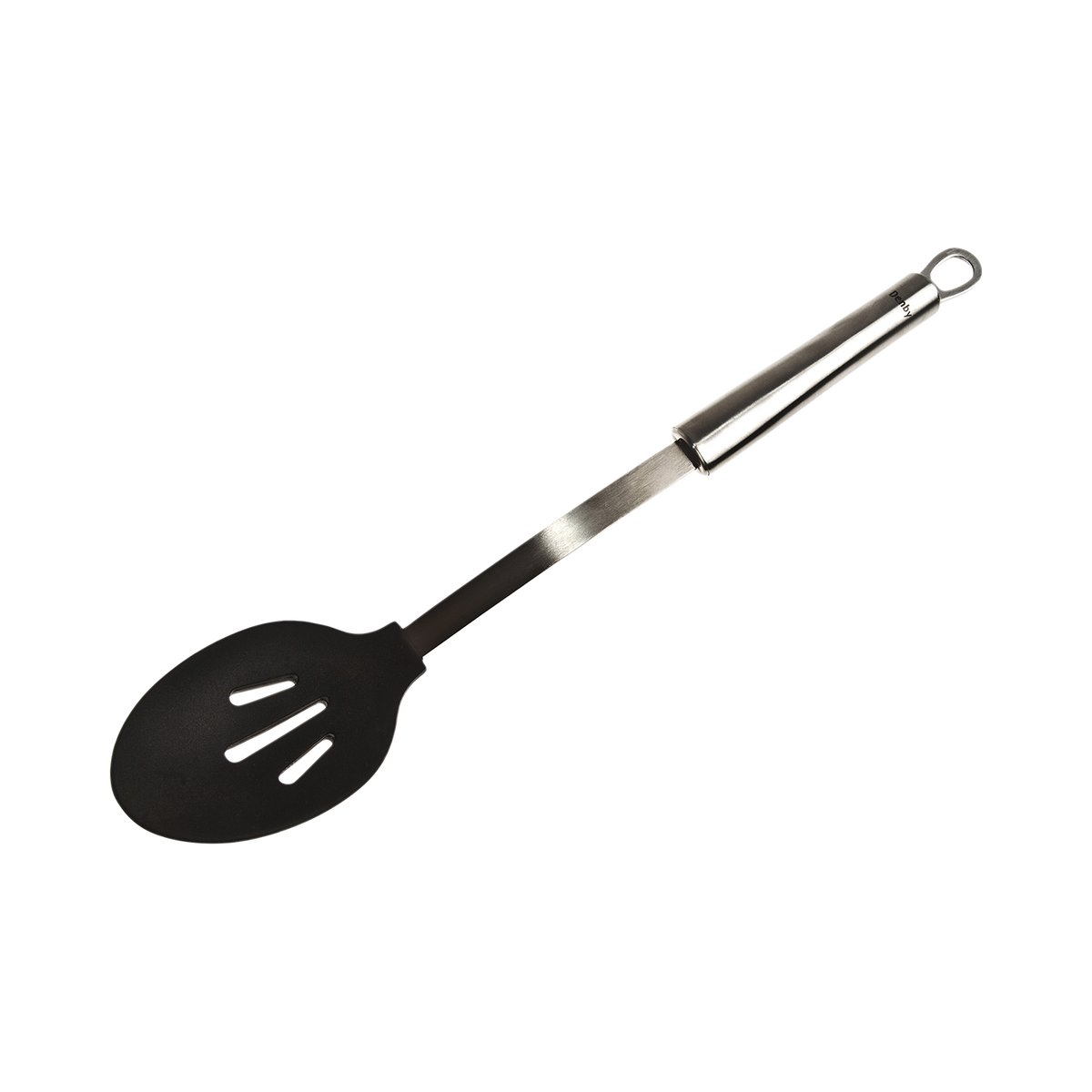 Black Silicone Head Slotted Spoon