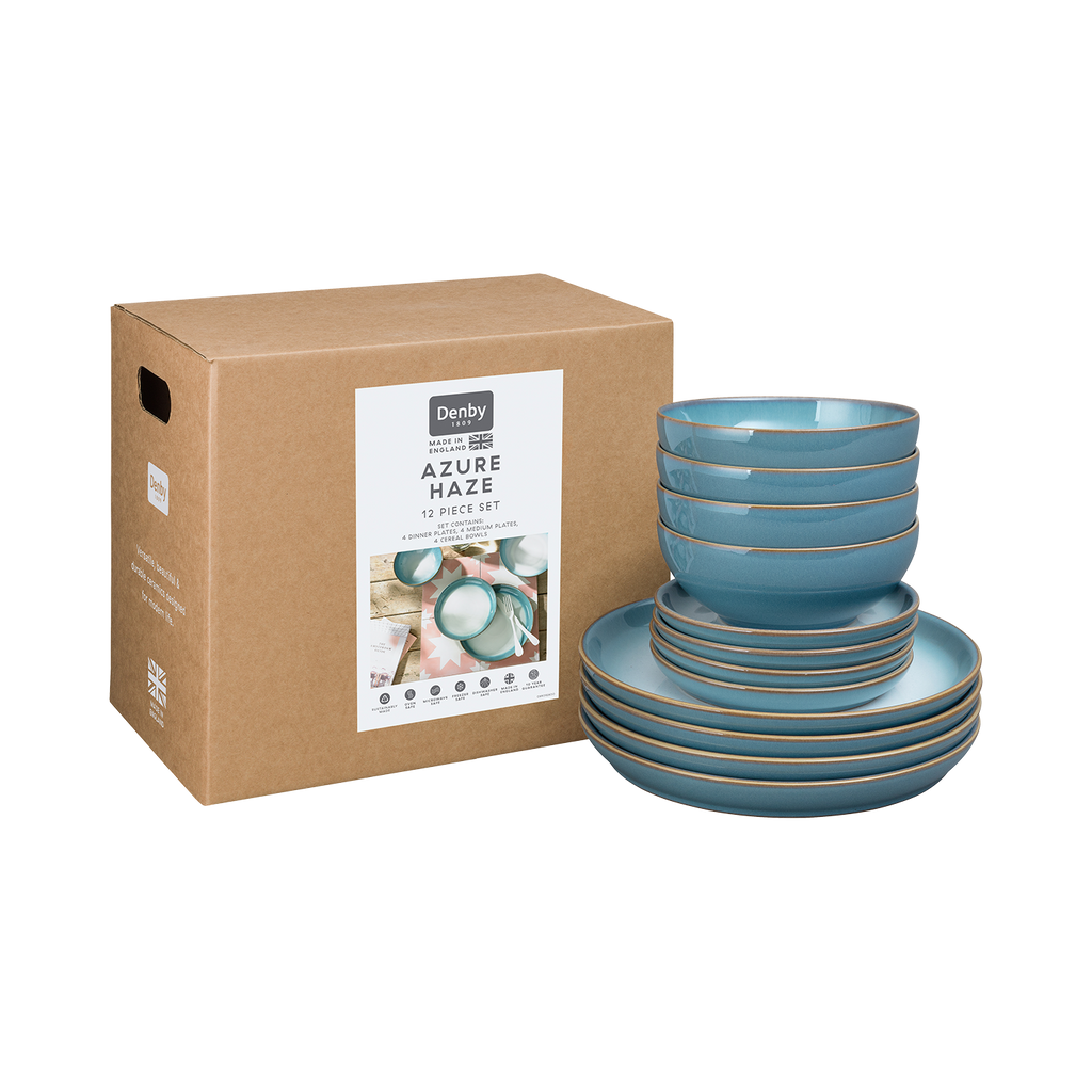 Azure Haze 12 Piece Coupe Dinner Set