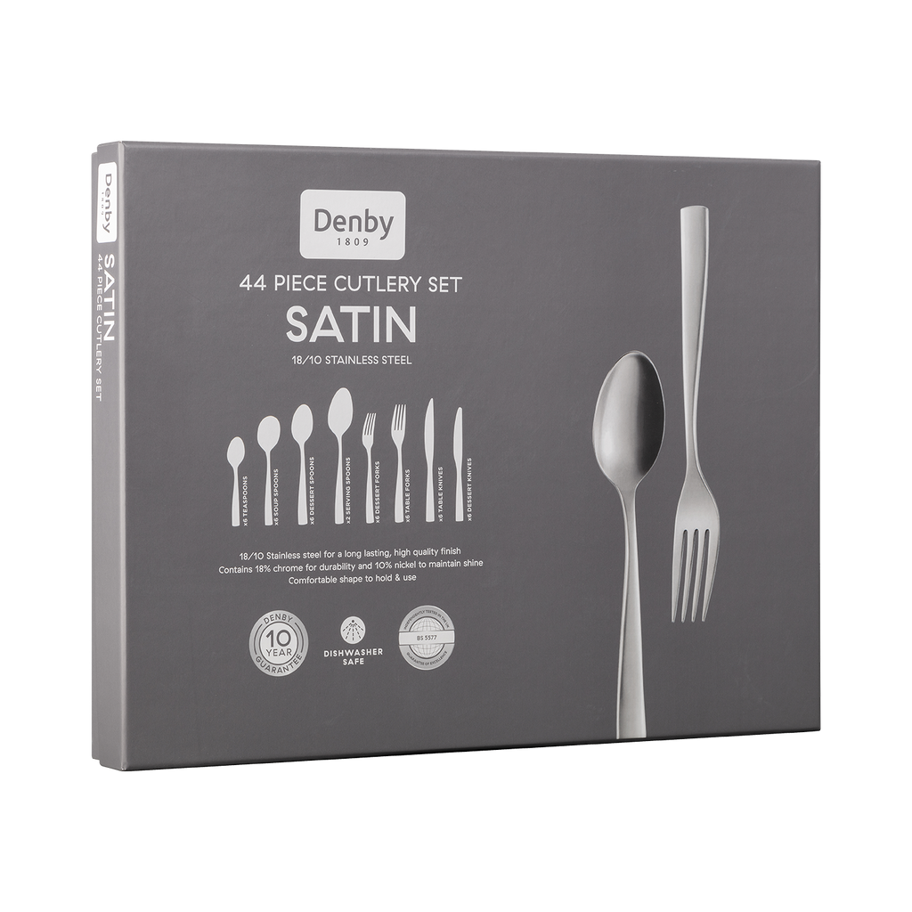 Satin 44 Piece Cutlery Set