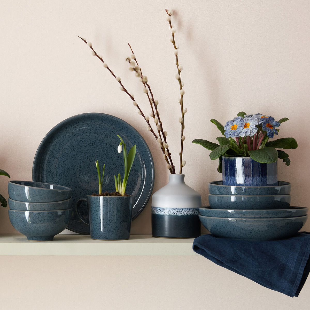 Dark Grey Speckle Coupe Dinner Plate