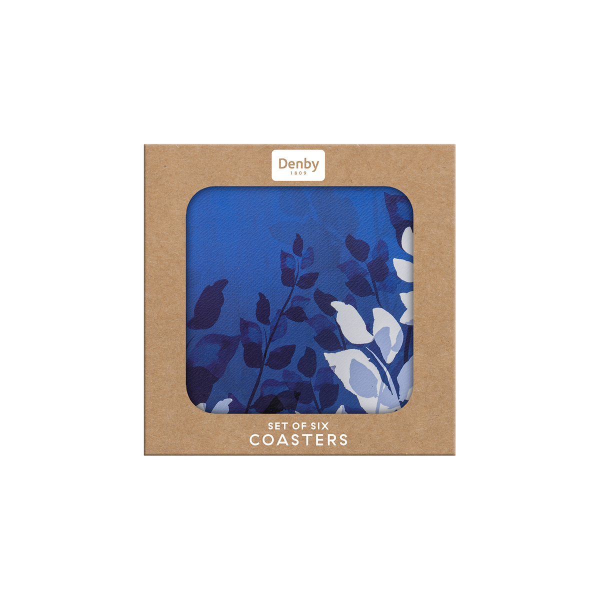 Colours Blue Foliage Coasters - Set Of 6
