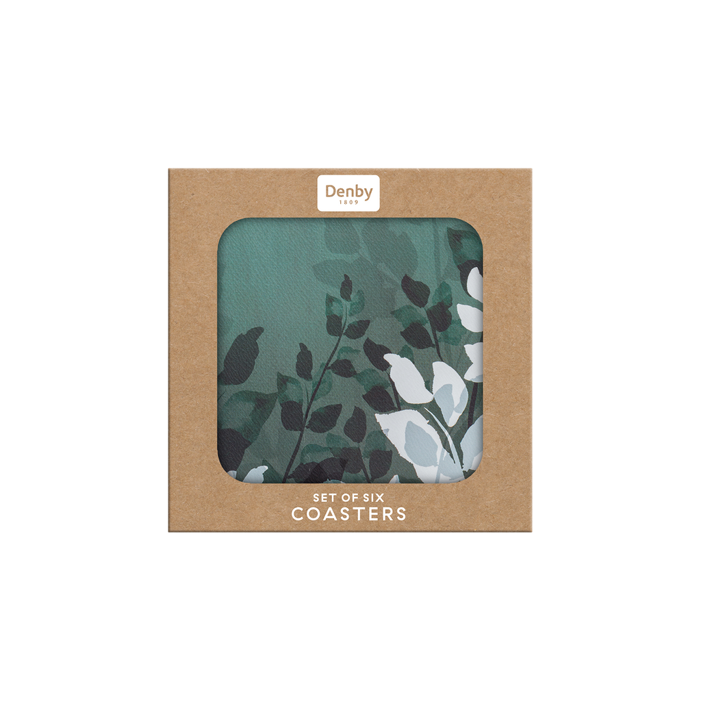 Colours Green Foliage Coasters - Set Of 6