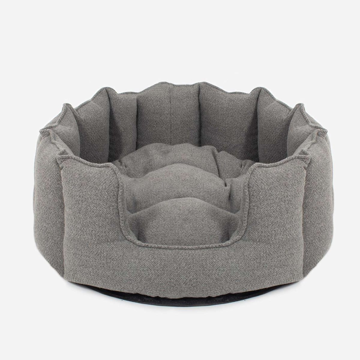 High Wall Bed For Dogs in Herringbone Tweed