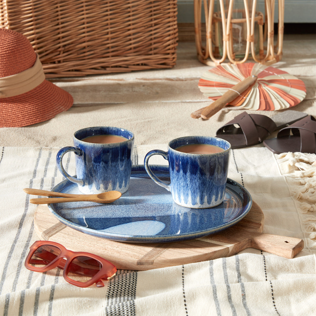 Studio Blue Accent Mugs - Set Of 2