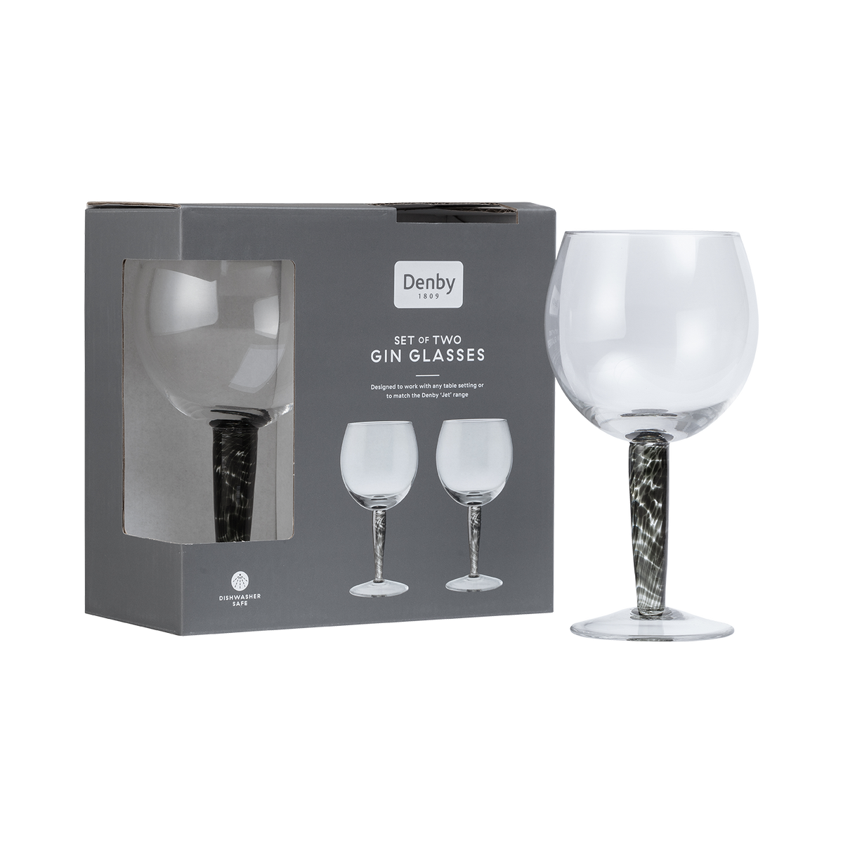Classic Black Gin Glass - Set Of 2