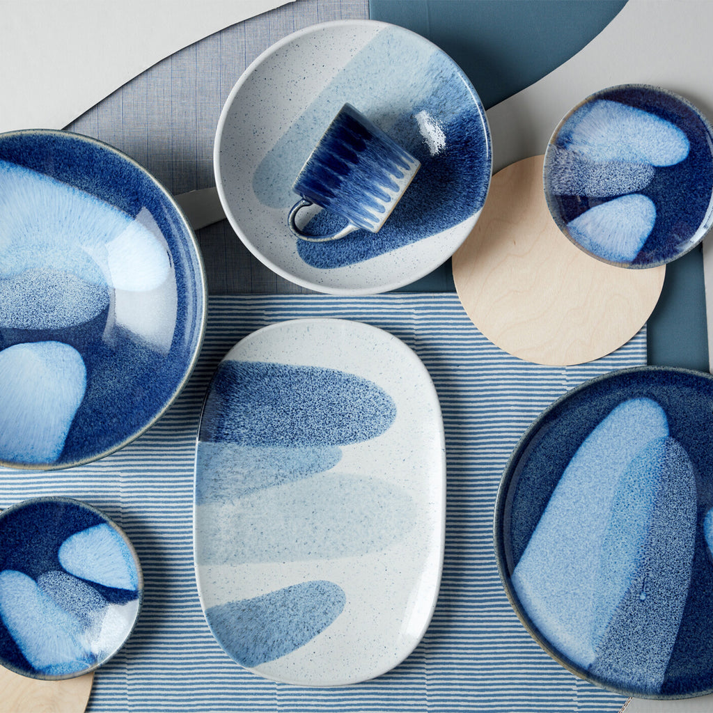 Studio Blue Accent Mugs - Set Of 2