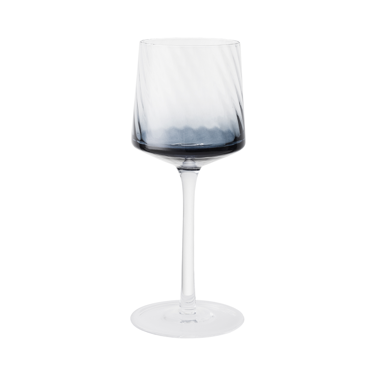 Contemporary Fluted Blue Wine Glass - Set Of 2