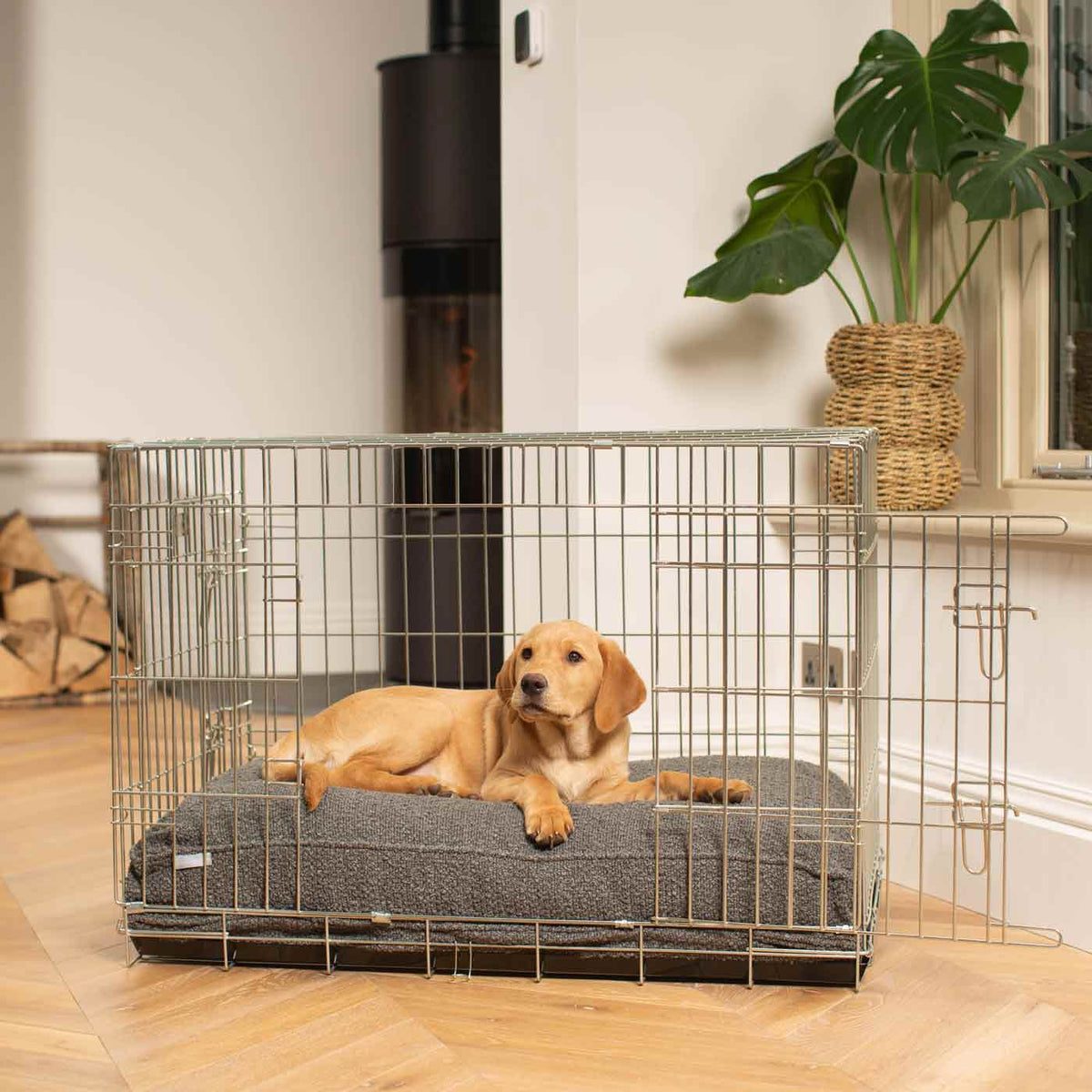Dog Cushion in Granite Boucl