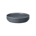 Dark Grey Speckle Coupe Medium Plates - Set Of 4