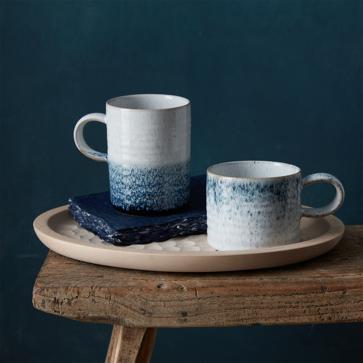 Kiln Blue Small Ridged Mug