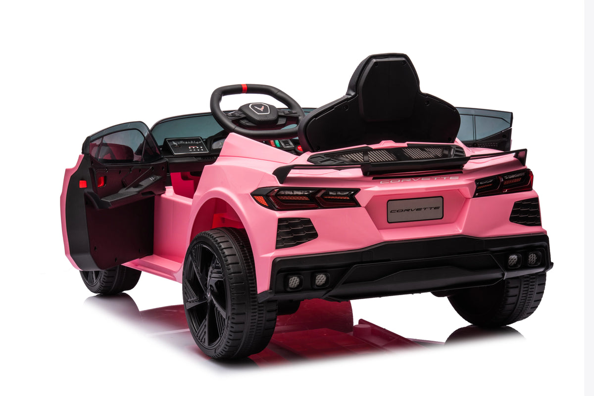 12V Chevrolet Corvette C8 Kids Ride On One Seater Electric Car with RC