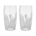 Contemporary Marbled White Large Tumblers - Set Of 2