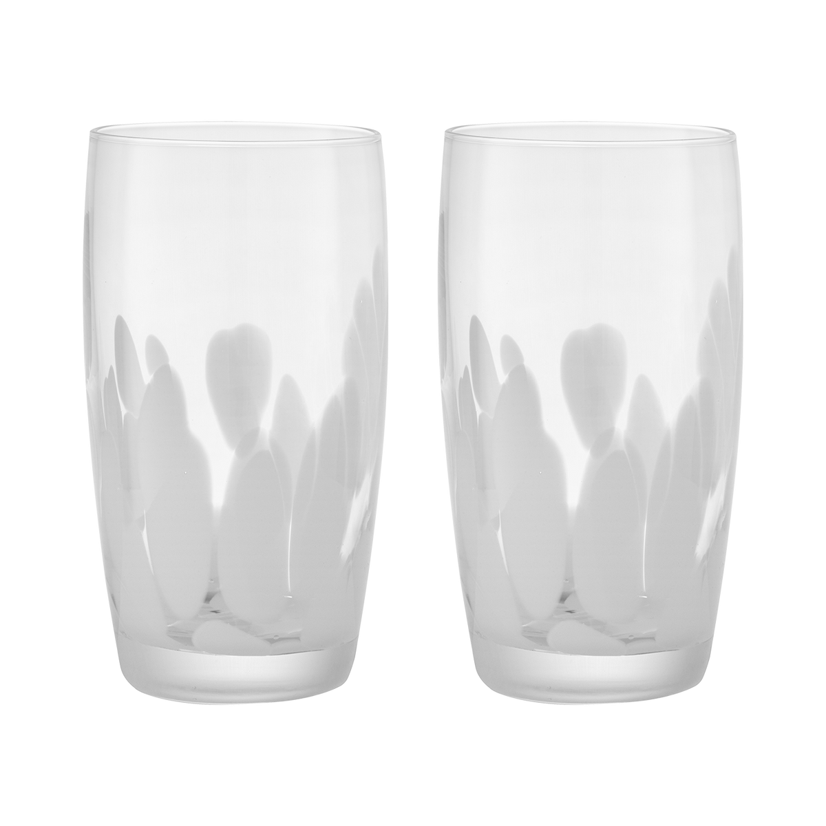 Contemporary Marbled White Large Tumblers - Set Of 2